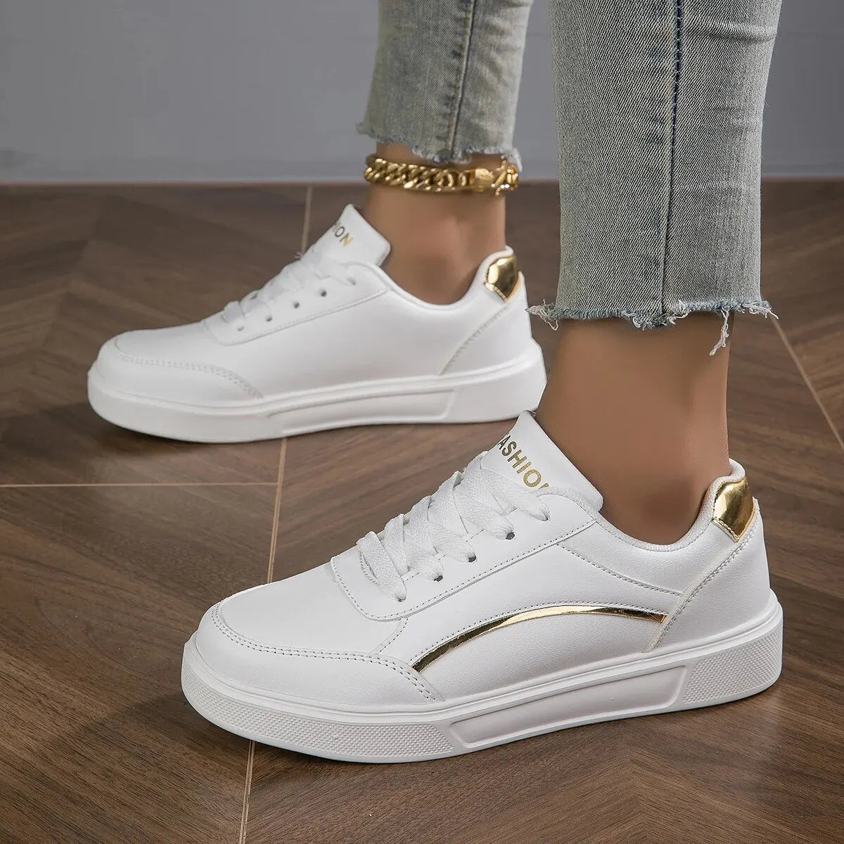 Irene - Zapatillas Baasploa Cuero Plataforma Sneakers Casuales Antideslizantes Mujer