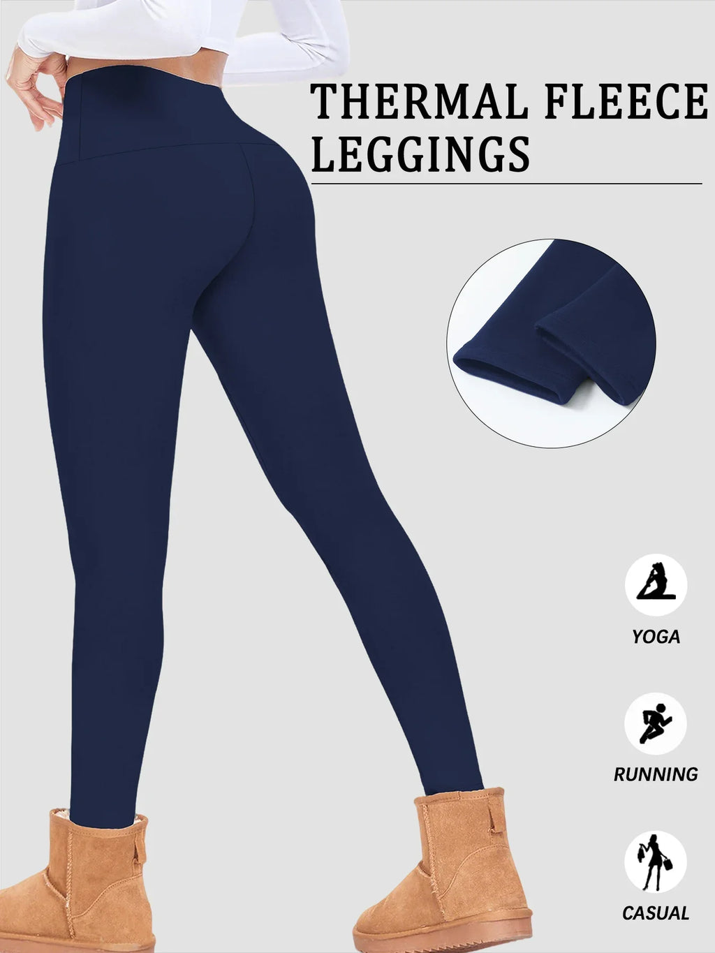 Lidia - Leggings Térmicos con Forro Polar Cintura Alta y Control de Abdomen