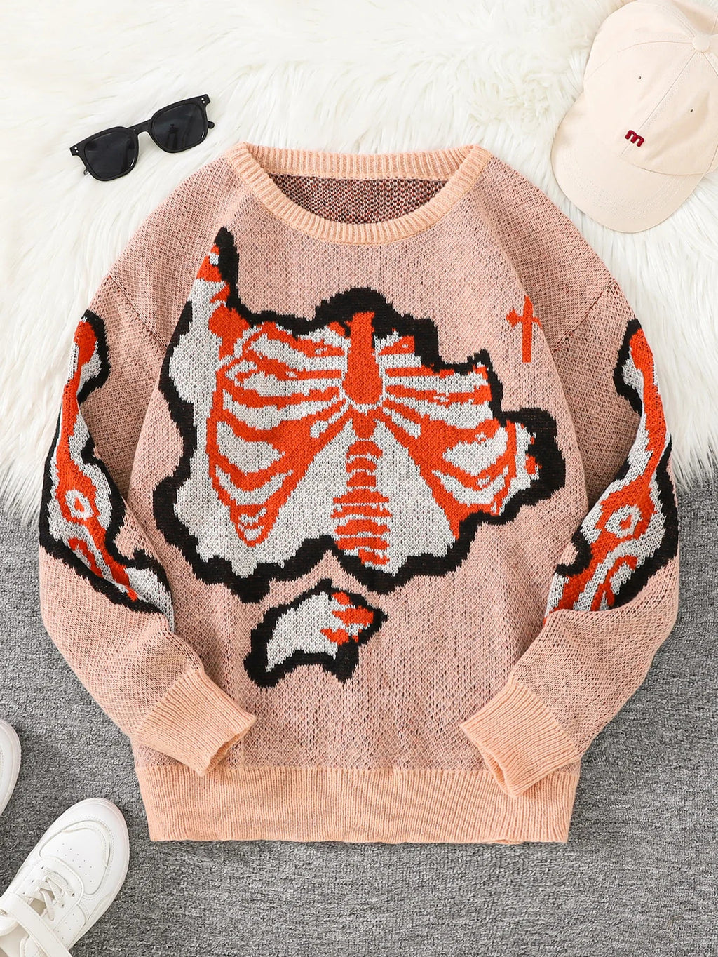 Steven - Suéter con Patrón Mariposa Jacquard Cuello Redondo Casual Hombre