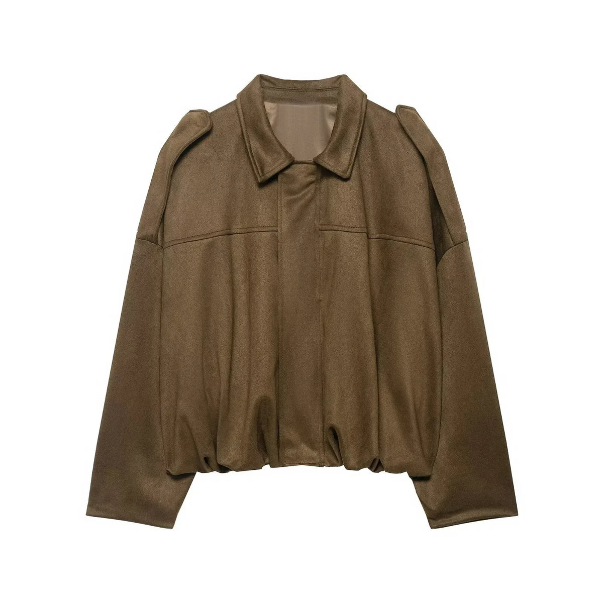 Africa - Chaqueta Suede Retro con Cremallera Estilo Street Fashion Mujer