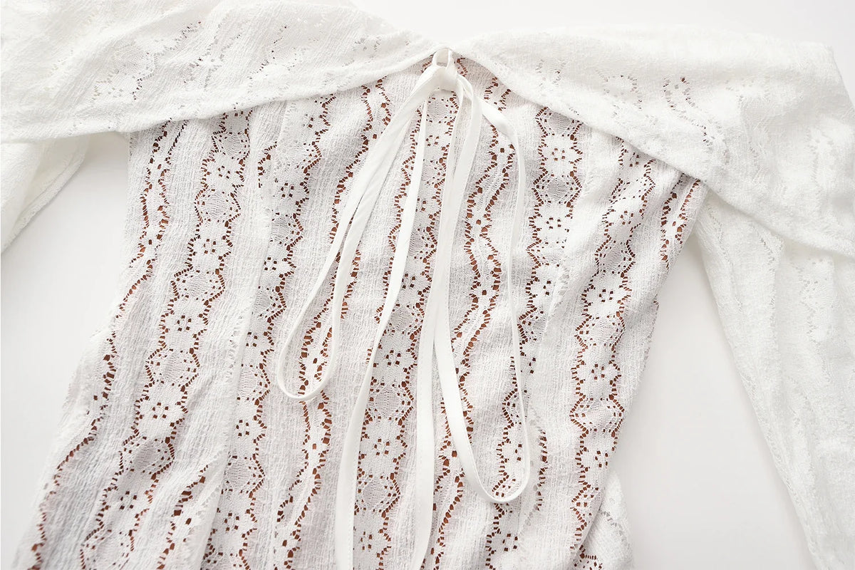 Lucía - Vestido de Fiesta Elegante con Encaje de Manga Larga
