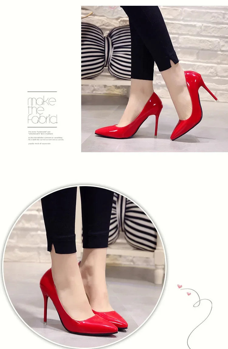 Triana - Zapatos Tacón Alto Stiletto Mujer Punta Afilada Charol Boda Fiesta