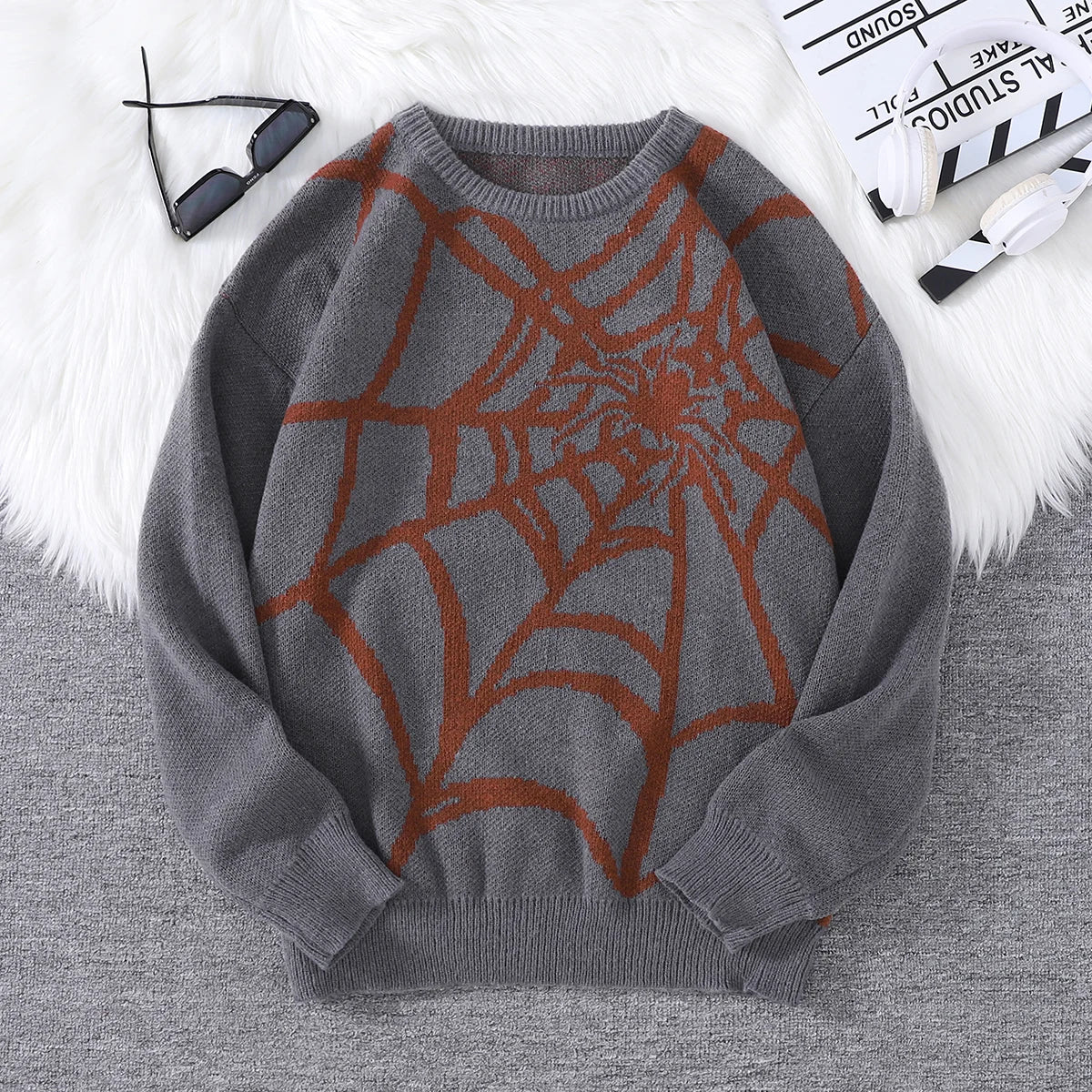 Pablo - Suéter con Patrón Spider Web Jacquard Cuello Redondo Hombre