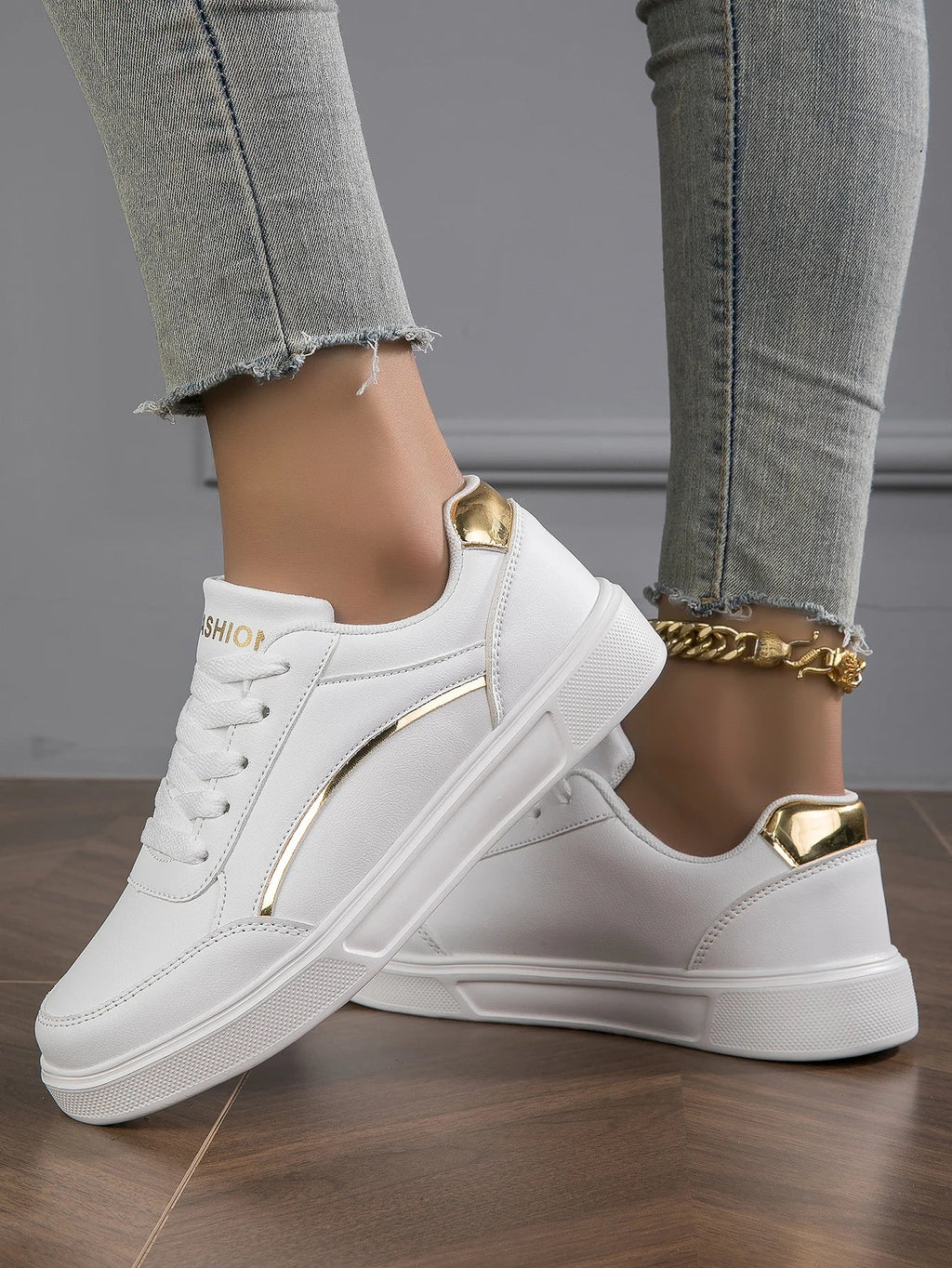 Irene - Zapatillas Baasploa Cuero Plataforma Sneakers Casuales Antideslizantes Mujer