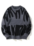 Leo - Suéter con Patrón Jacquard Irregular Cuello Redondo Hombre