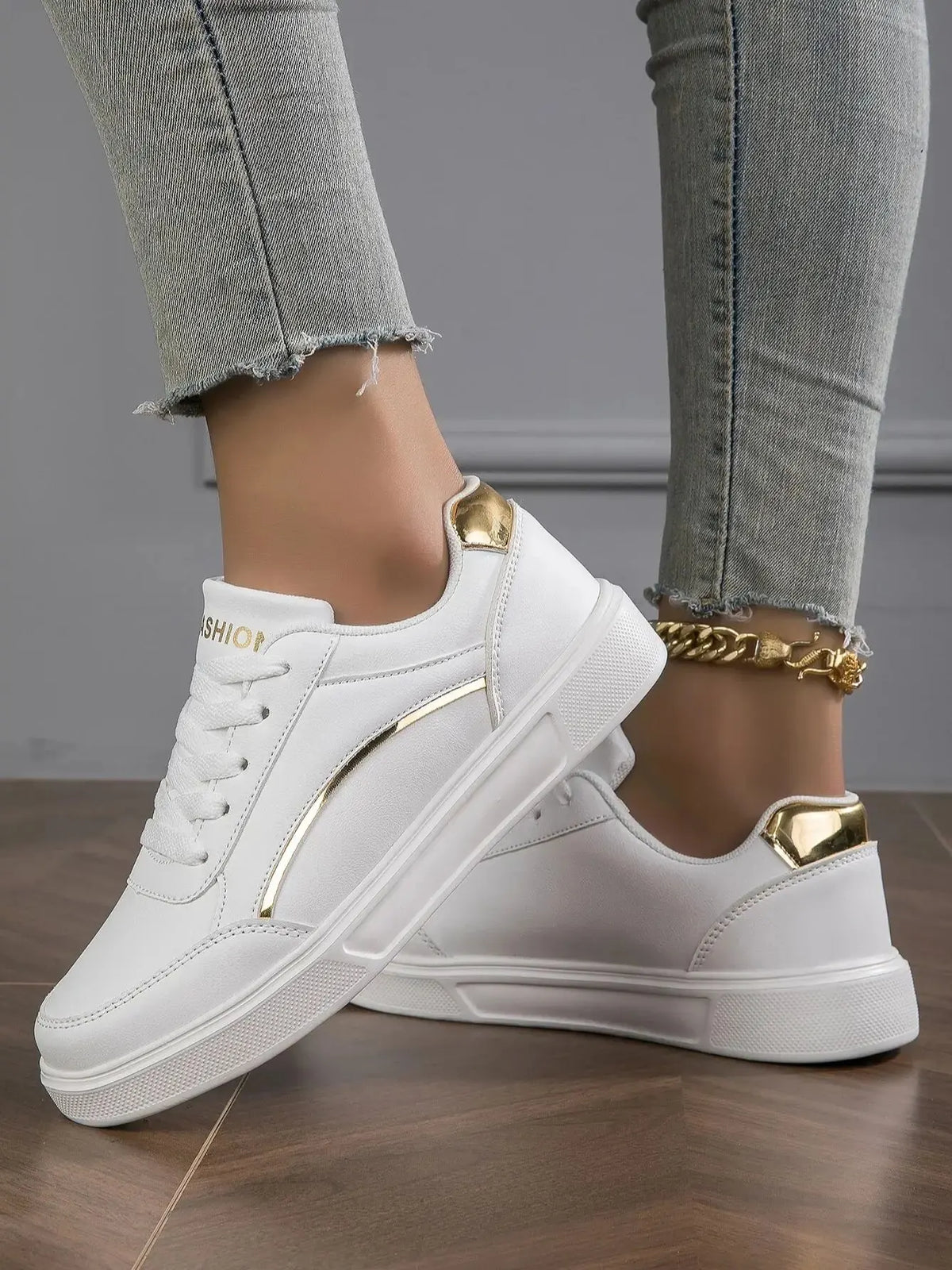 Irene - Zapatillas Baasploa Cuero Plataforma Sneakers Casuales Antideslizantes Mujer