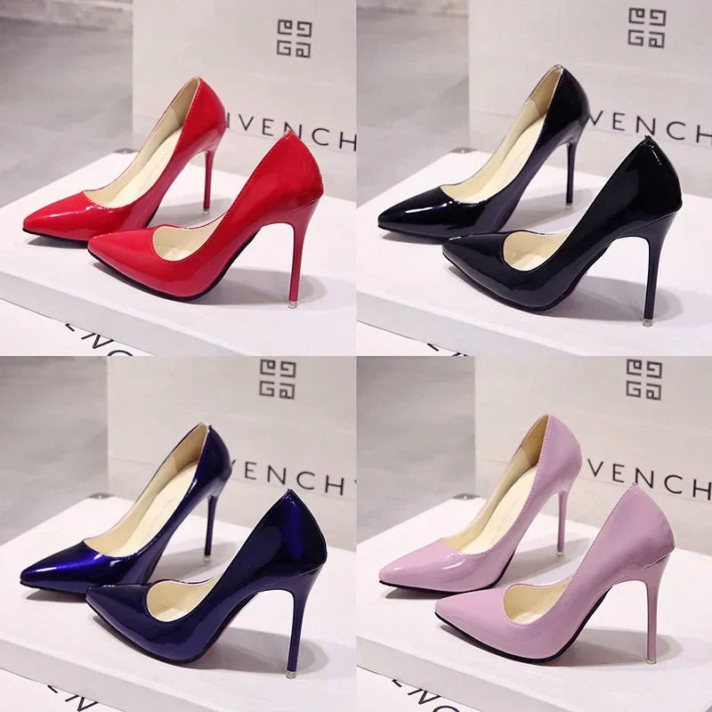 Triana - Zapatos Tacón Alto Stiletto Mujer Punta Afilada Charol Boda Fiesta