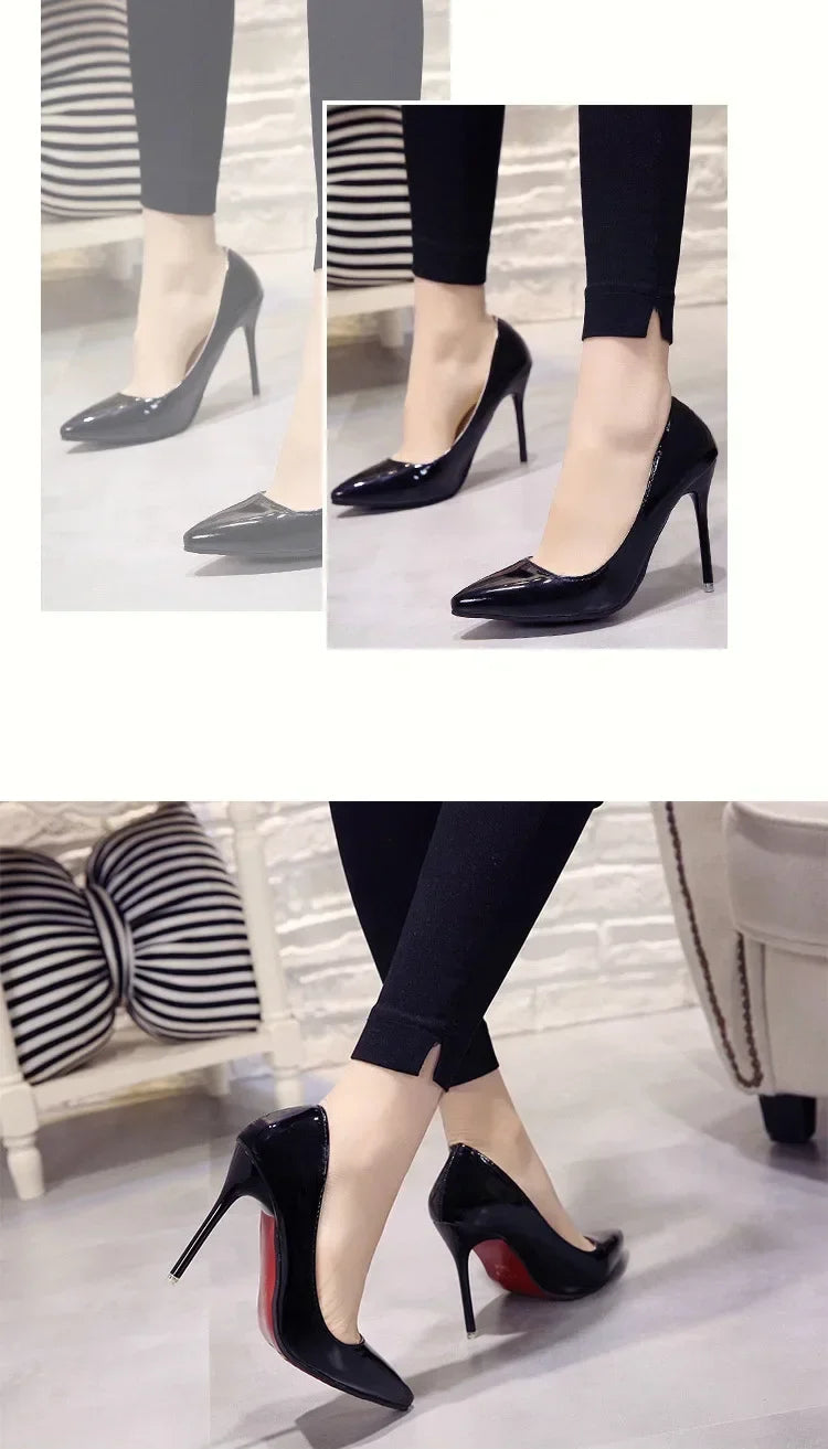 Triana - Zapatos Tacón Alto Stiletto Mujer Punta Afilada Charol Boda Fiesta