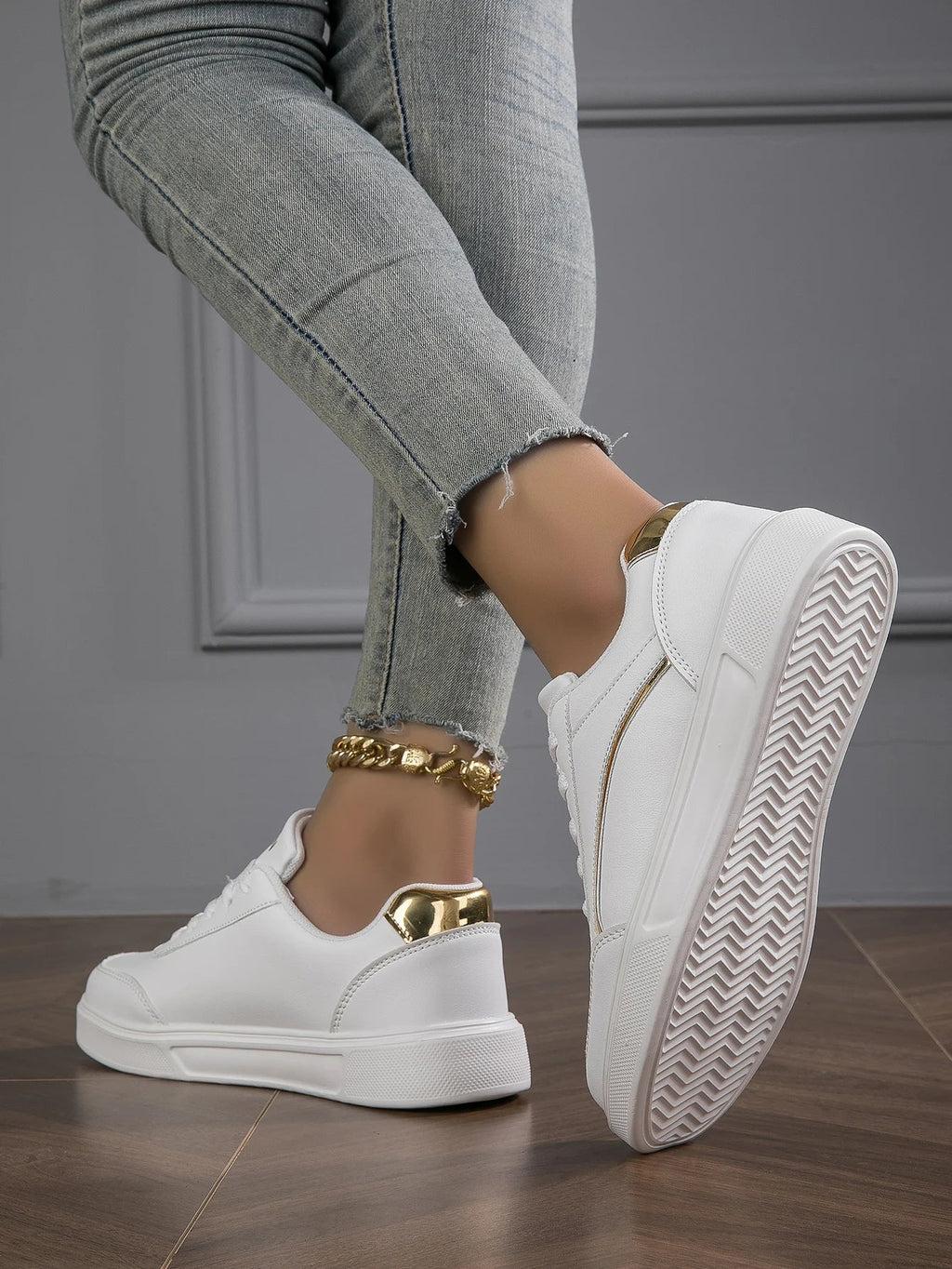 Irene - Zapatillas Baasploa Cuero Plataforma Sneakers Casuales Antideslizantes Mujer