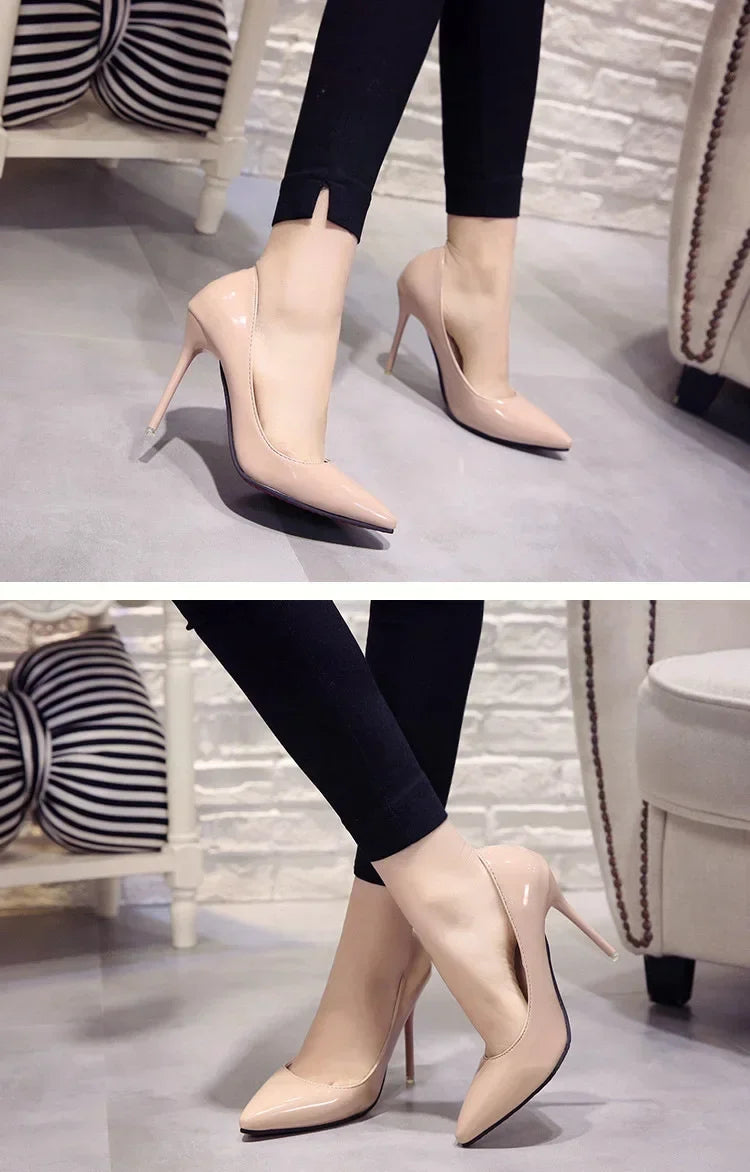 Triana - Zapatos Tacón Alto Stiletto Mujer Punta Afilada Charol Boda Fiesta