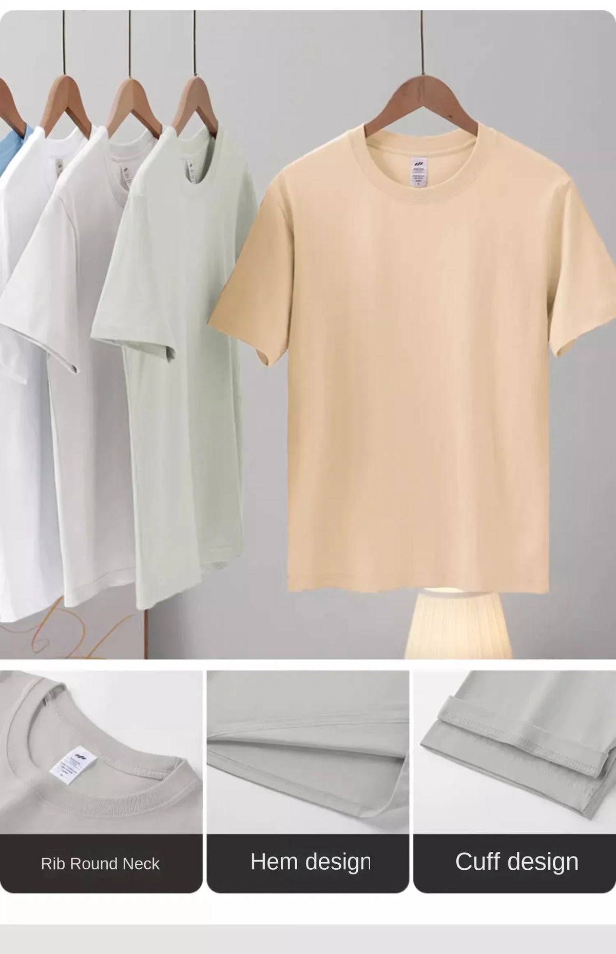 Luis - Camiseta de Algodón 100% Manga Corta Casual Hombre