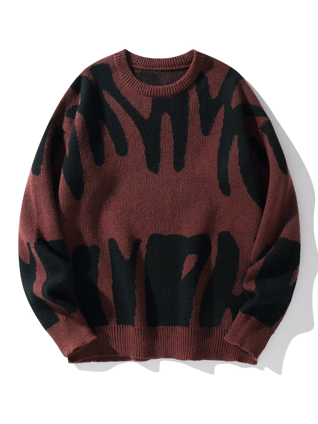Leo - Suéter con Patrón Jacquard Irregular Cuello Redondo Hombre