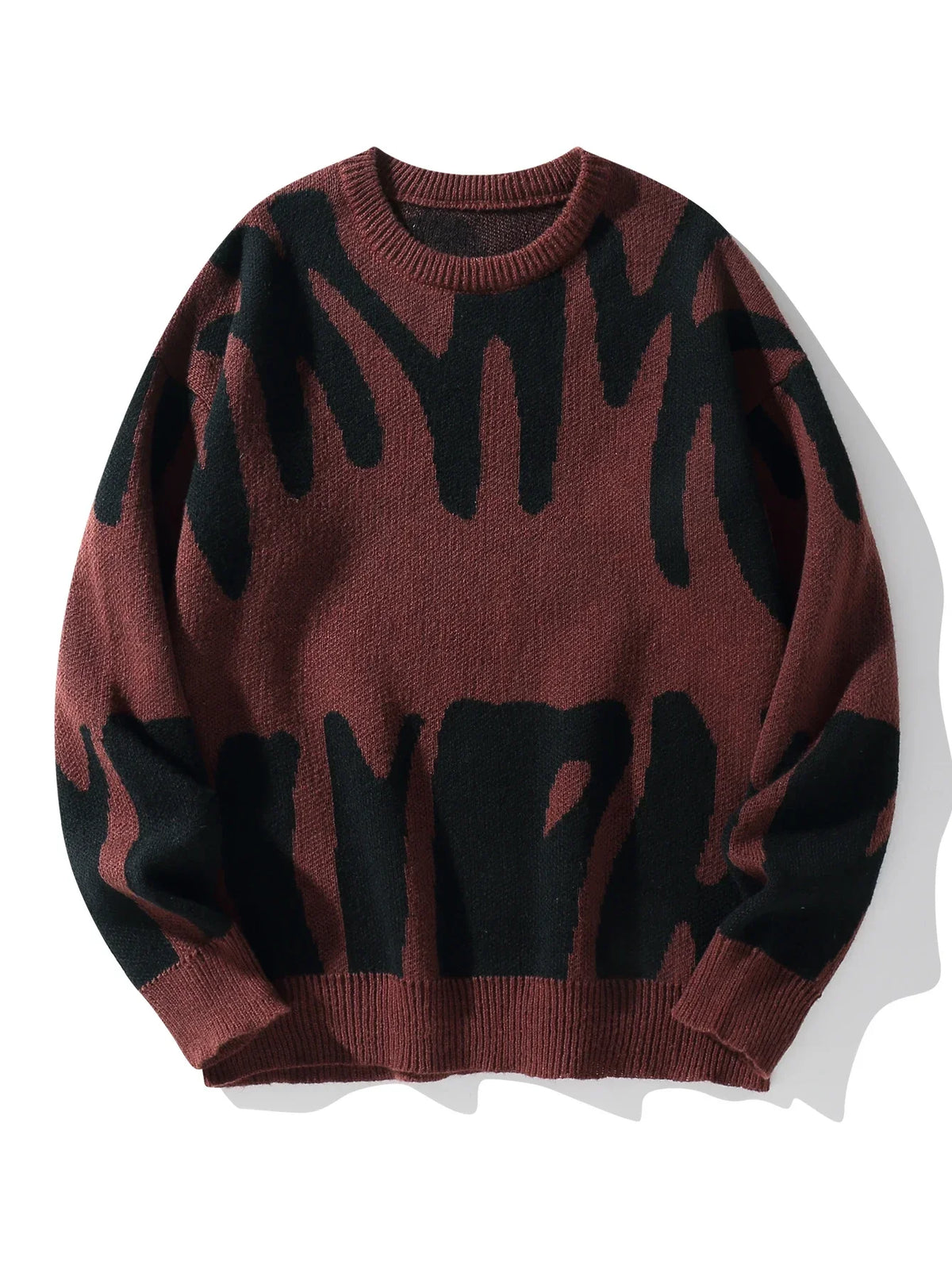 Leo - Suéter con Patrón Jacquard Irregular Cuello Redondo Hombre