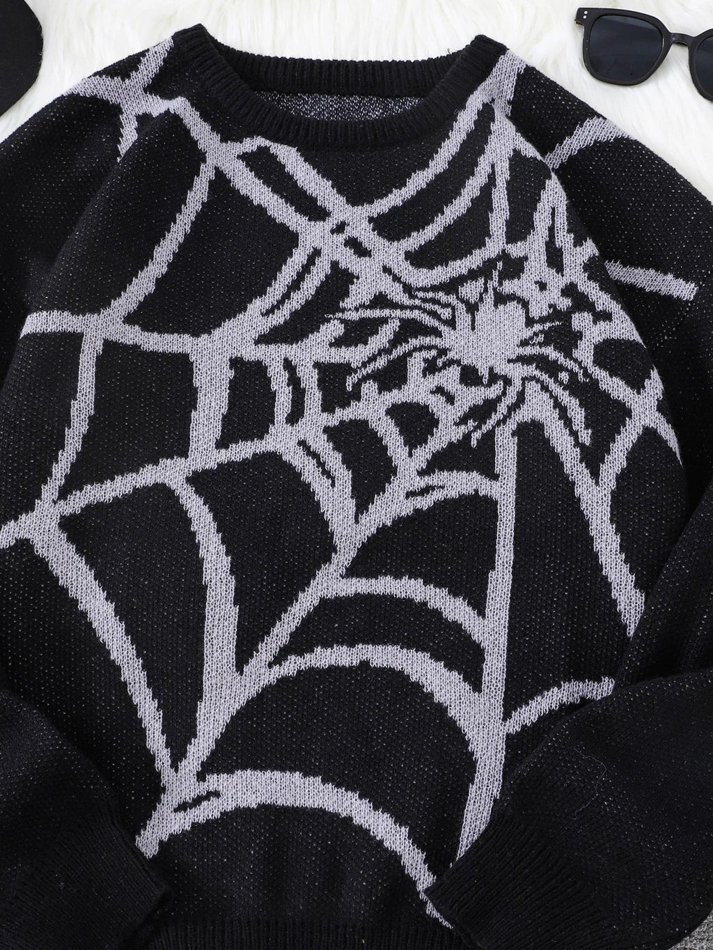 Pablo - Suéter con Patrón Spider Web Jacquard Cuello Redondo Hombre