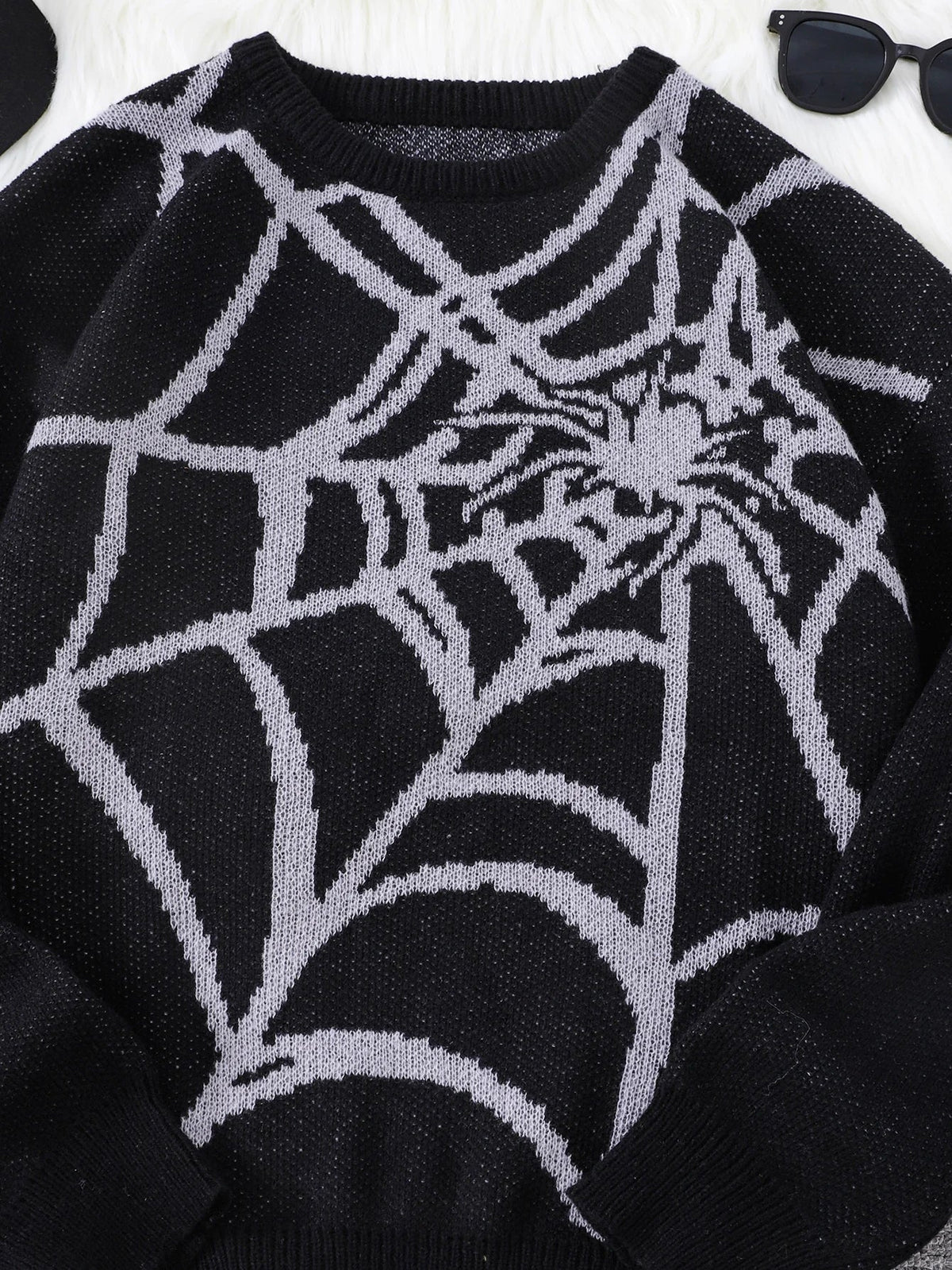 Pablo - Suéter con Patrón Spider Web Jacquard Cuello Redondo Hombre