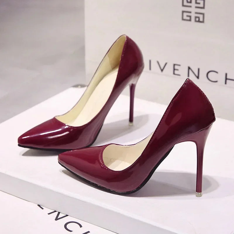 Triana - Zapatos Tacón Alto Stiletto Mujer Punta Afilada Charol Boda Fiesta
