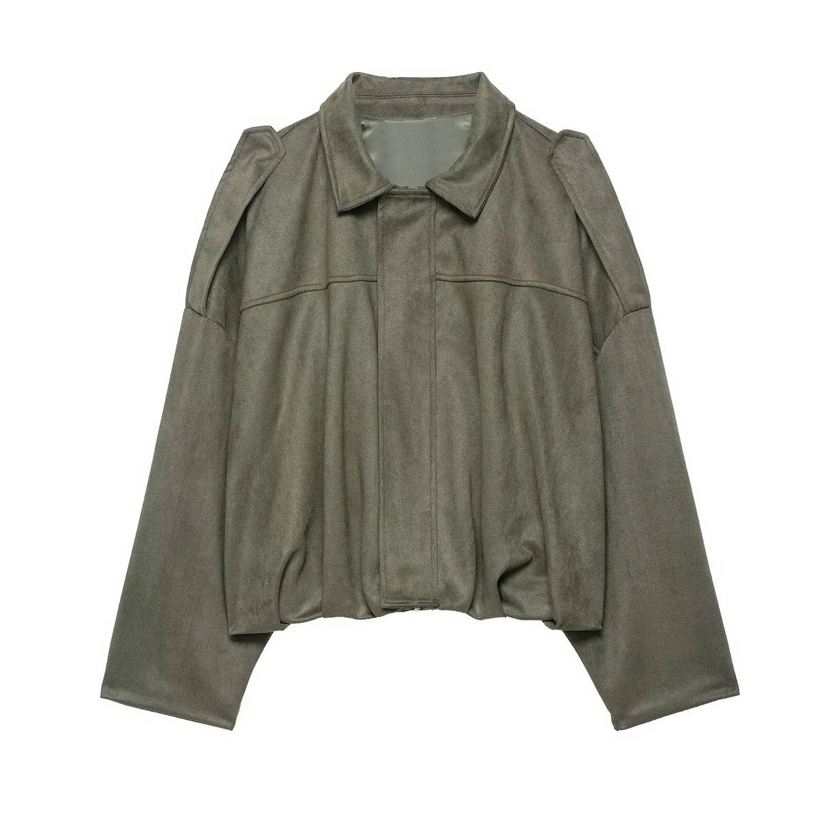 Africa - Chaqueta Suede Retro con Cremallera Estilo Street Fashion Mujer