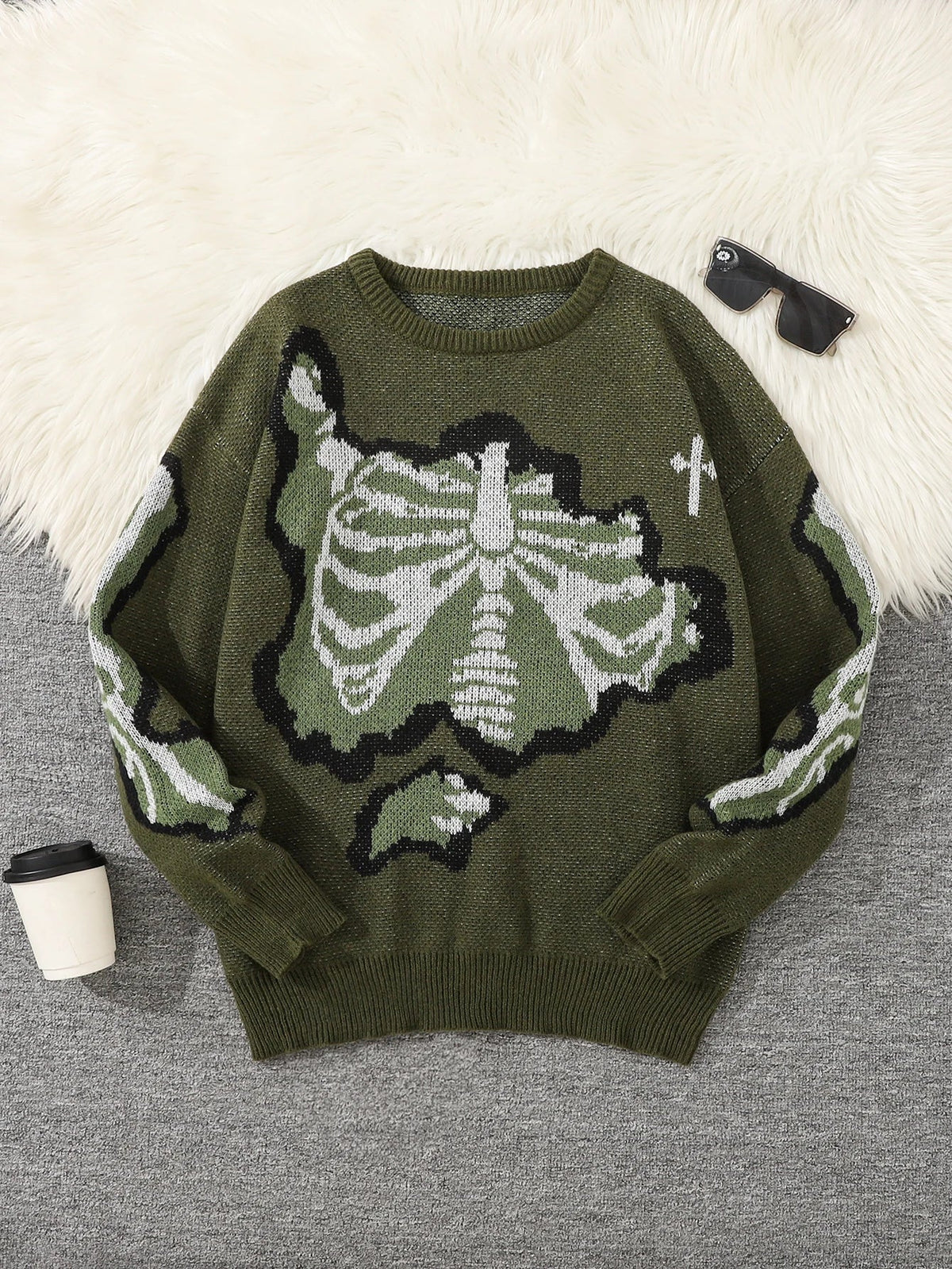 Steven - Suéter con Patrón Mariposa Jacquard Cuello Redondo Casual Hombre