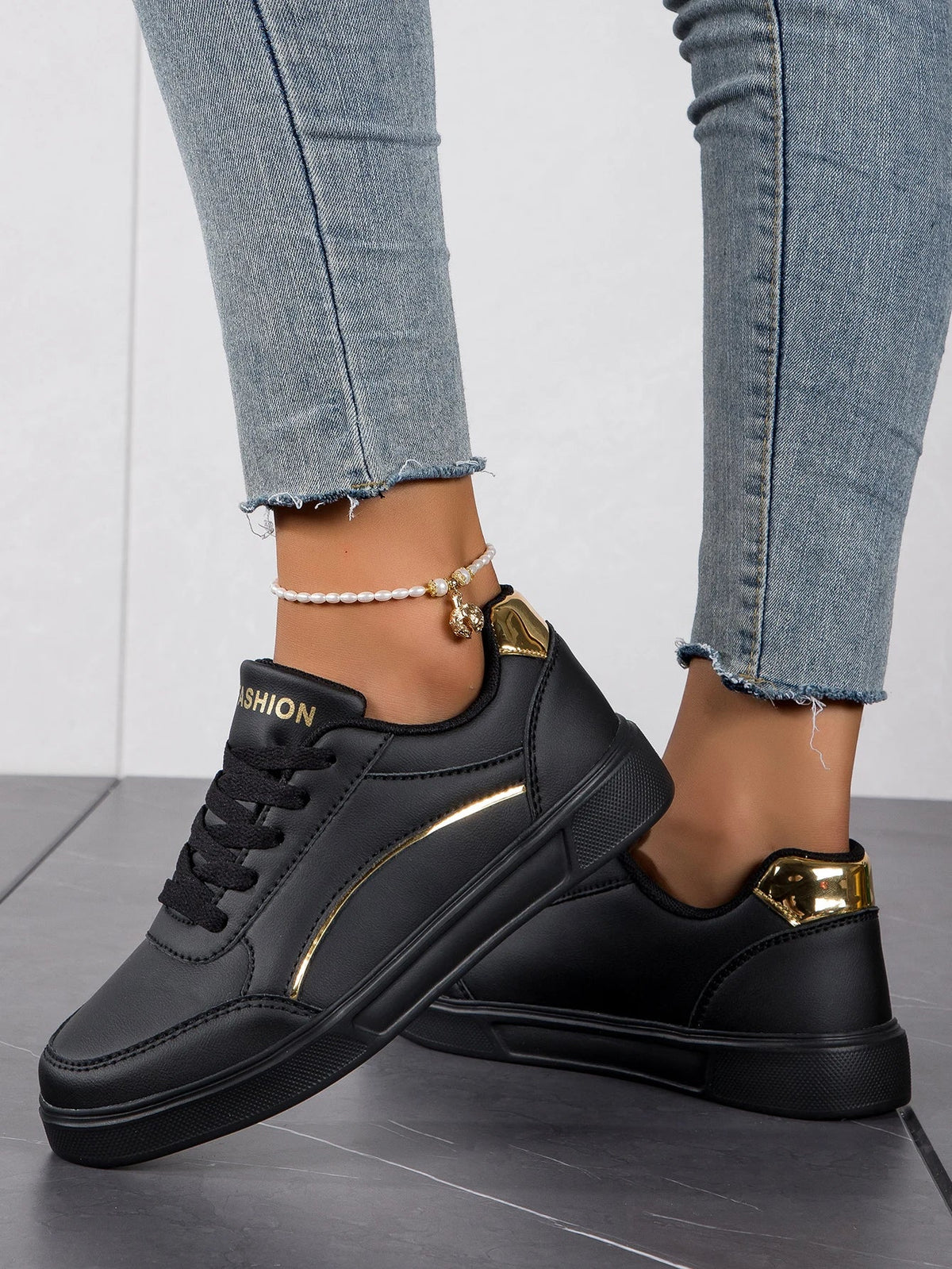 Irene - Zapatillas Baasploa Cuero Plataforma Sneakers Casuales Antideslizantes Mujer