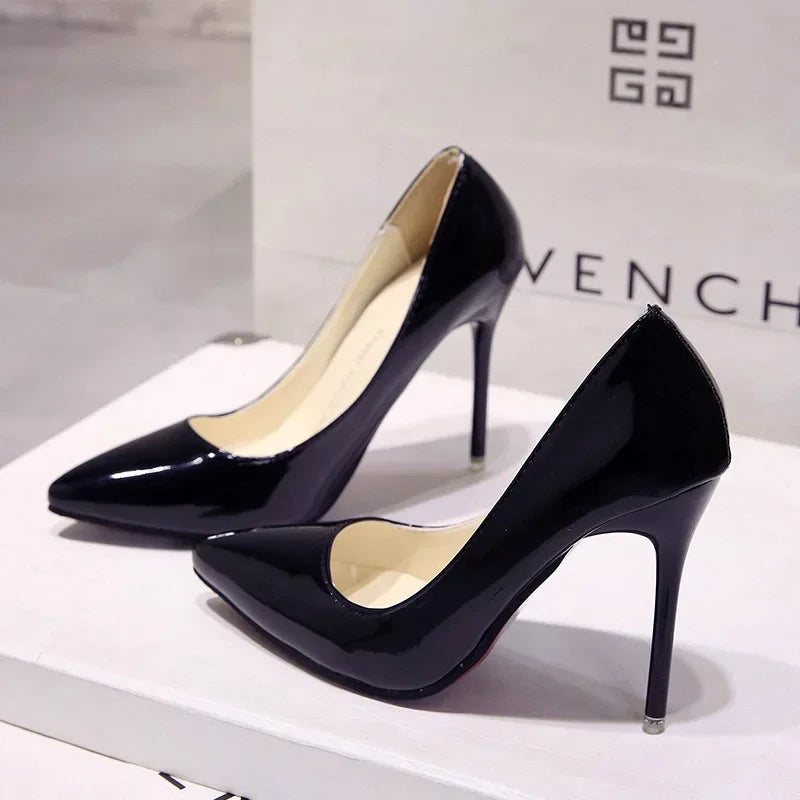 Triana - Zapatos Tacón Alto Stiletto Mujer Punta Afilada Charol Boda Fiesta
