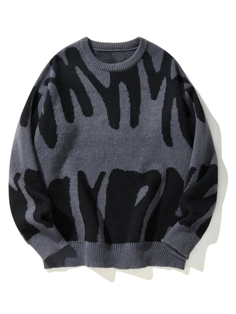Leo - Suéter con Patrón Jacquard Irregular Cuello Redondo Hombre