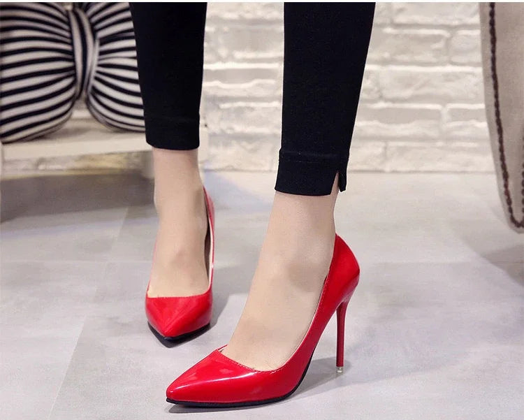 Triana - Zapatos Tacón Alto Stiletto Mujer Punta Afilada Charol Boda Fiesta