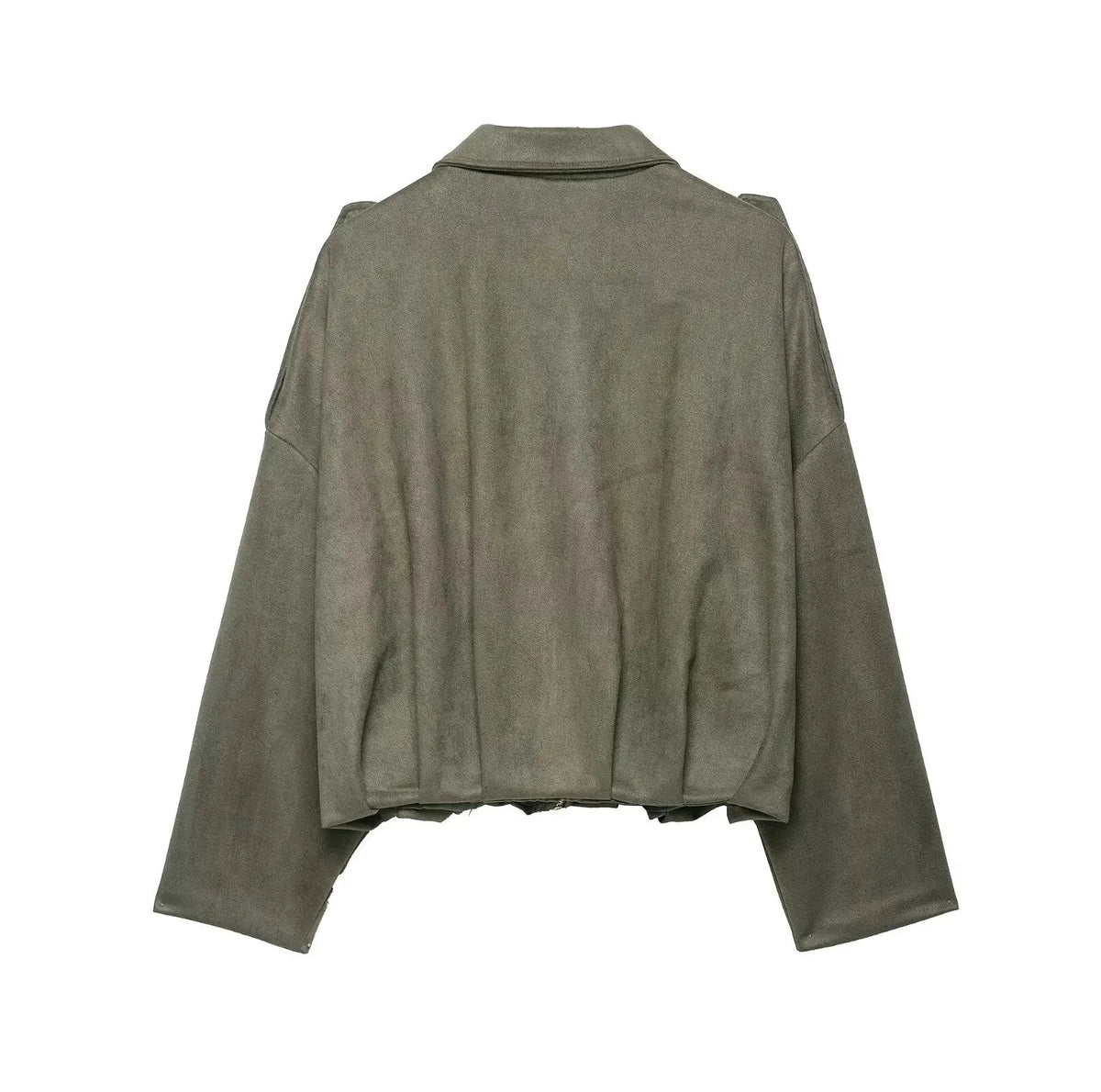 Africa - Chaqueta Suede Retro con Cremallera Estilo Street Fashion Mujer