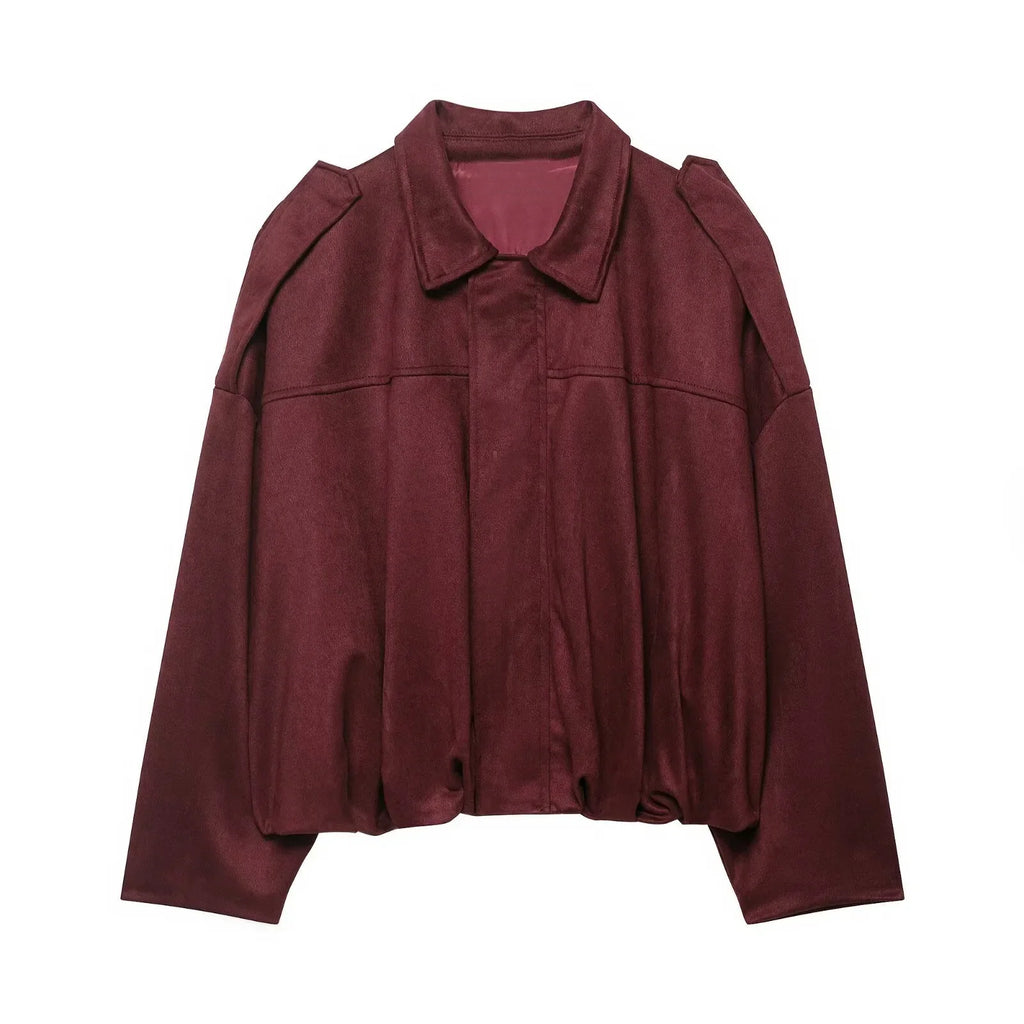 Africa - Chaqueta Suede Retro con Cremallera Estilo Street Fashion Mujer