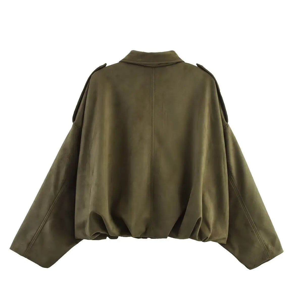 Africa - Chaqueta Suede Retro con Cremallera Estilo Street Fashion Mujer