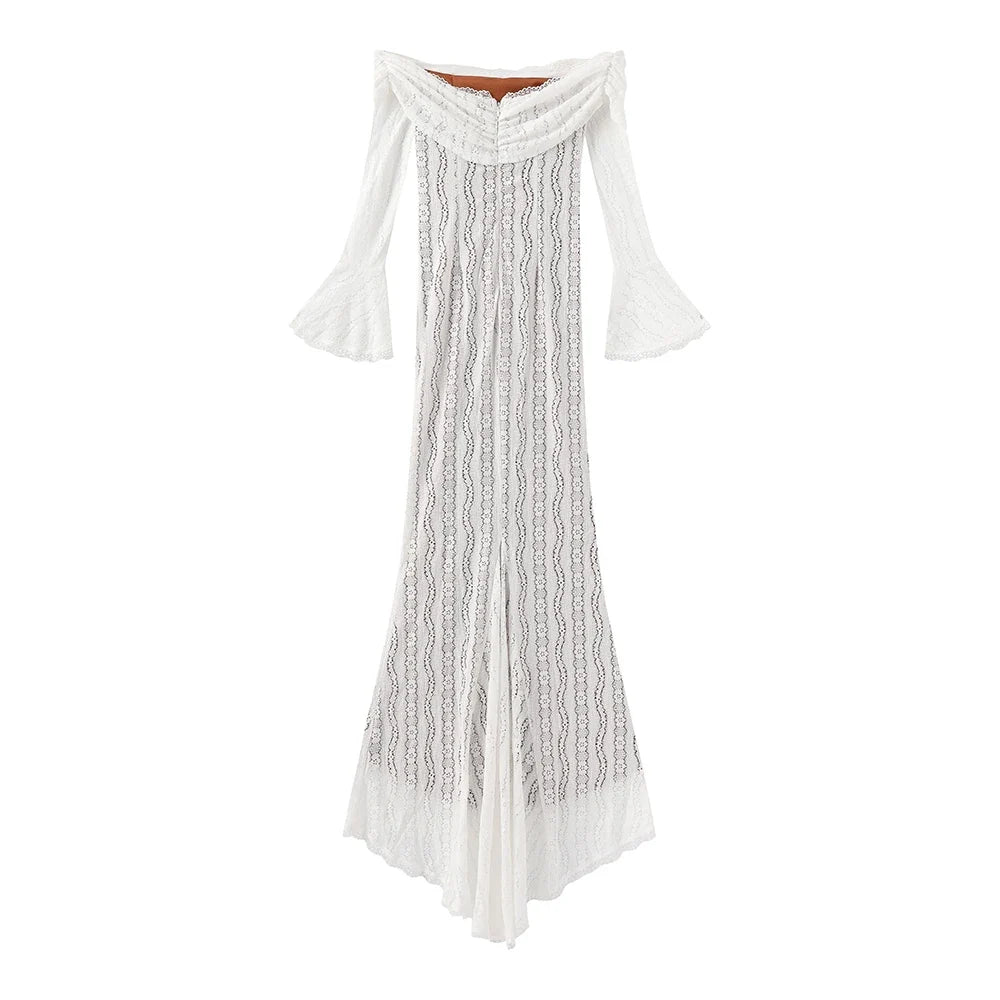 Lucía - Vestido de Fiesta Elegante con Encaje de Manga Larga