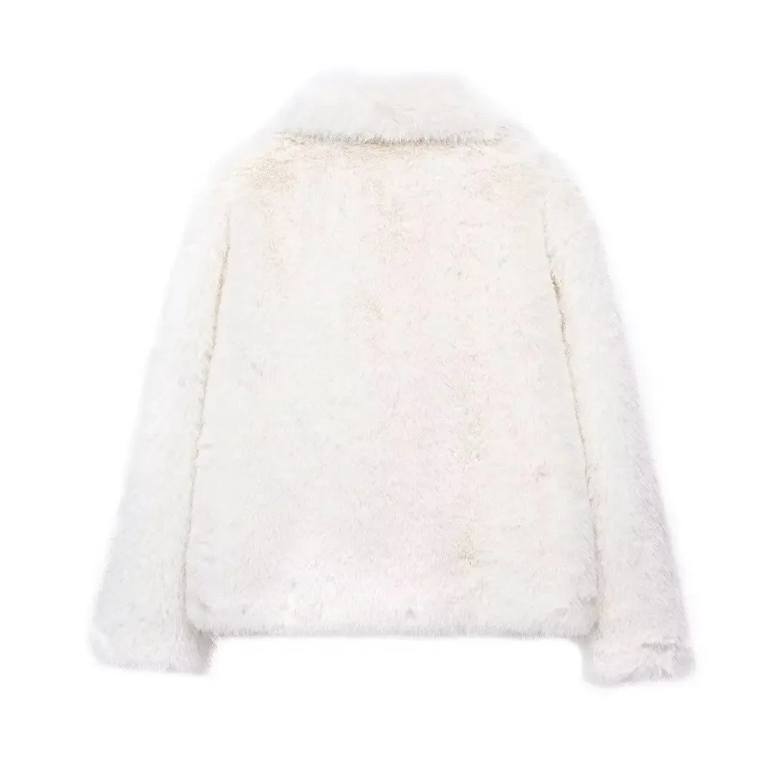 Lorena - Abrigo Faux Fur Plush Estilo Fluffy Otoño Invierno Mujer