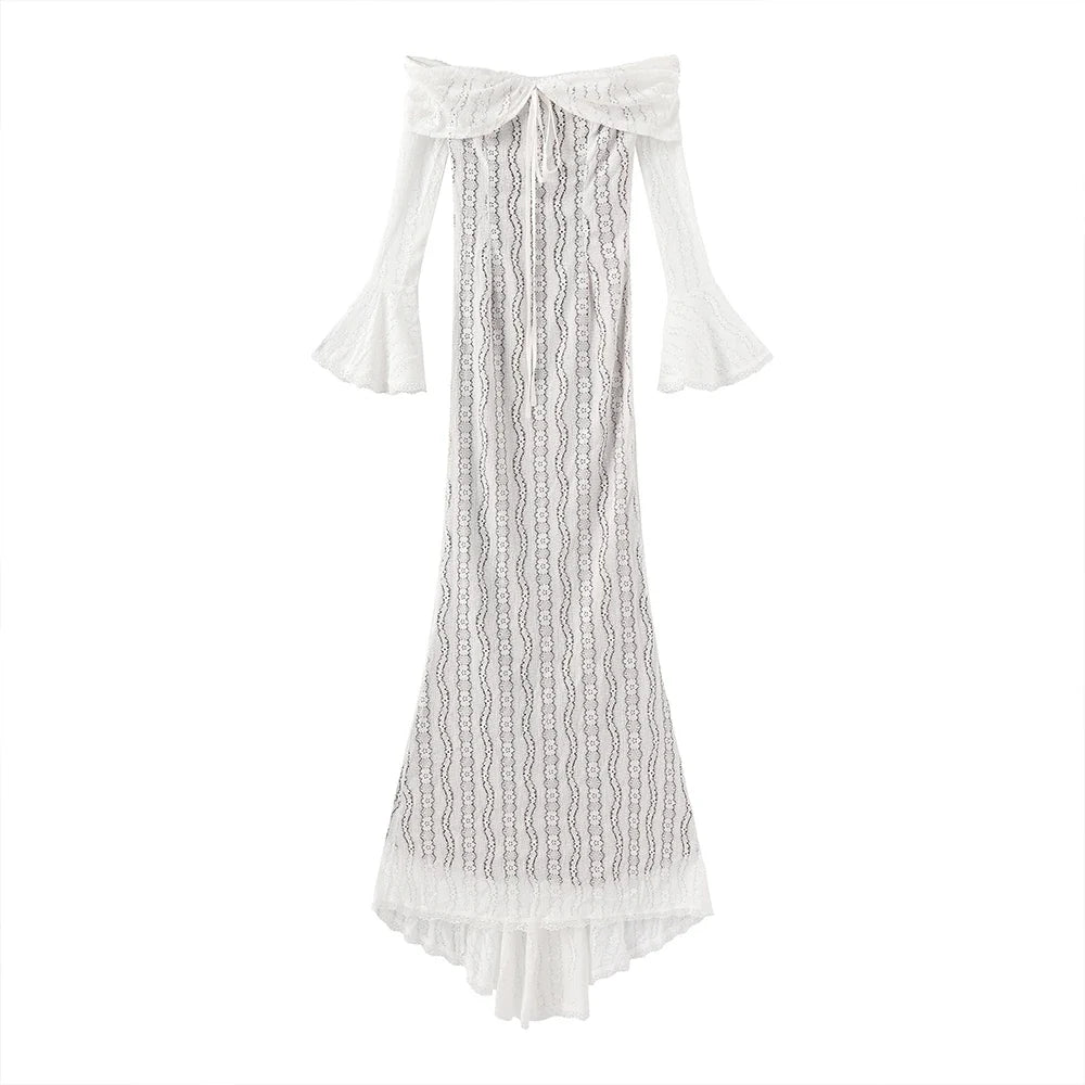 Lucía - Vestido de Fiesta Elegante con Encaje de Manga Larga