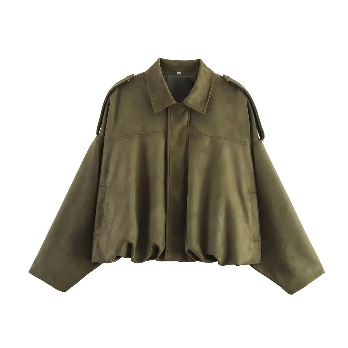 Africa - Chaqueta Suede Retro con Cremallera Estilo Street Fashion Mujer