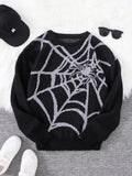 Pablo - Suéter con Patrón Spider Web Jacquard Cuello Redondo Hombre