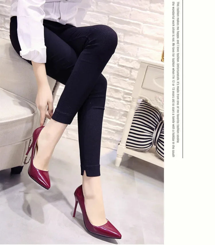 Triana - Zapatos Tacón Alto Stiletto Mujer Punta Afilada Charol Boda Fiesta