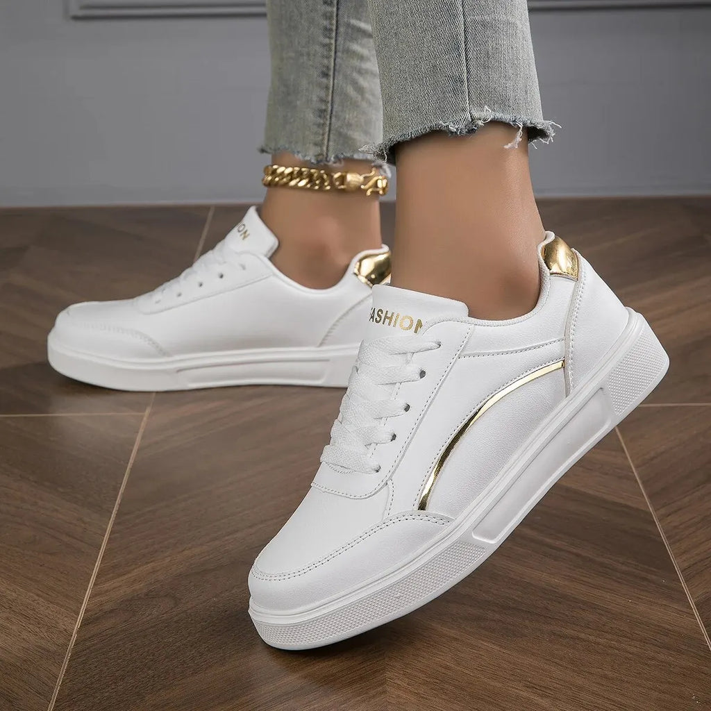 Irene - Zapatillas Baasploa Cuero Plataforma Sneakers Casuales Antideslizantes Mujer