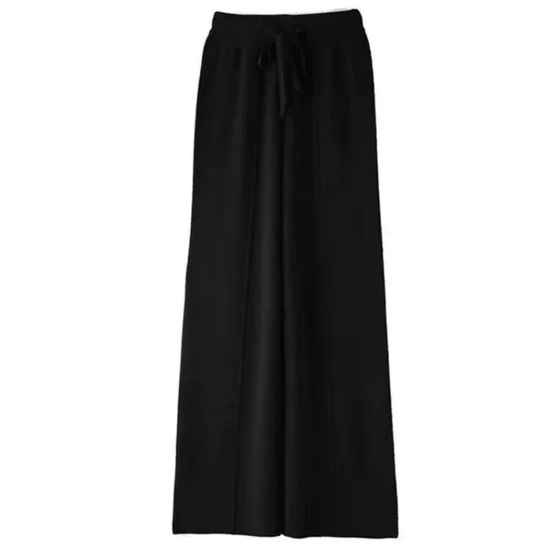 Paula - Pantalones de Lana Merino Pierna Ancha Estilo Coreano