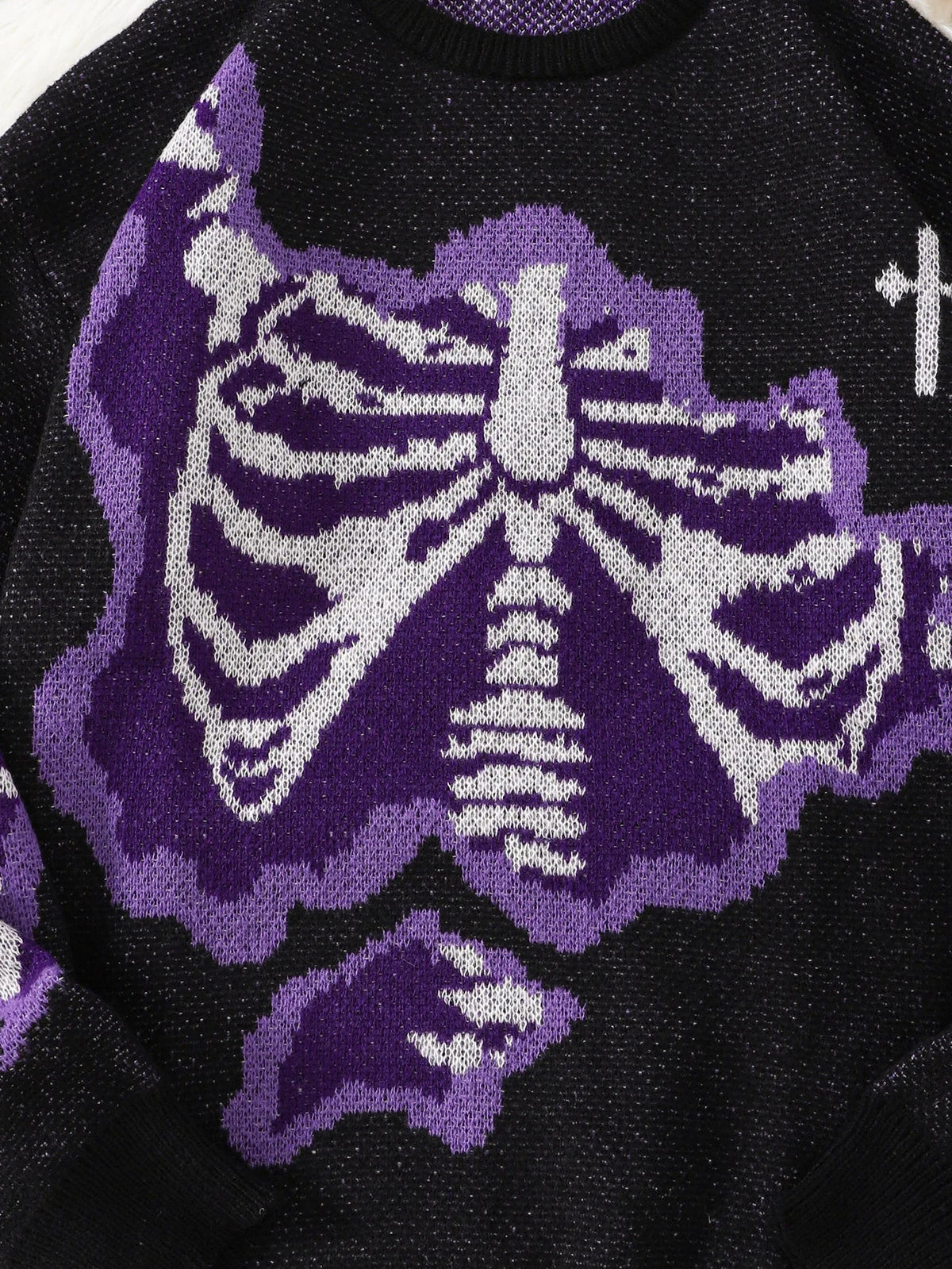 Steven - Suéter con Patrón Mariposa Jacquard Cuello Redondo Casual Hombre