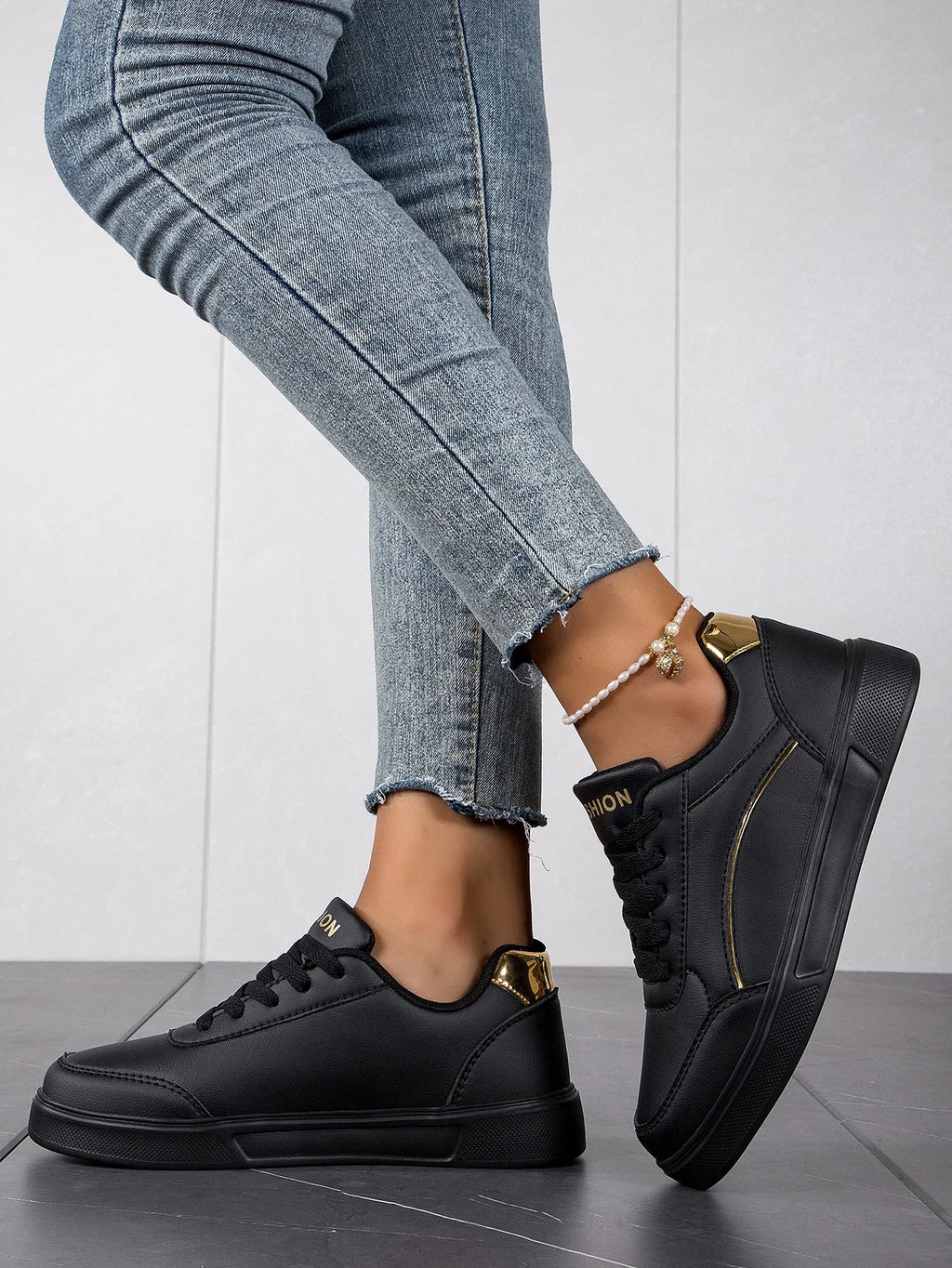 Irene - Zapatillas Baasploa Cuero Plataforma Sneakers Casuales Antideslizantes Mujer