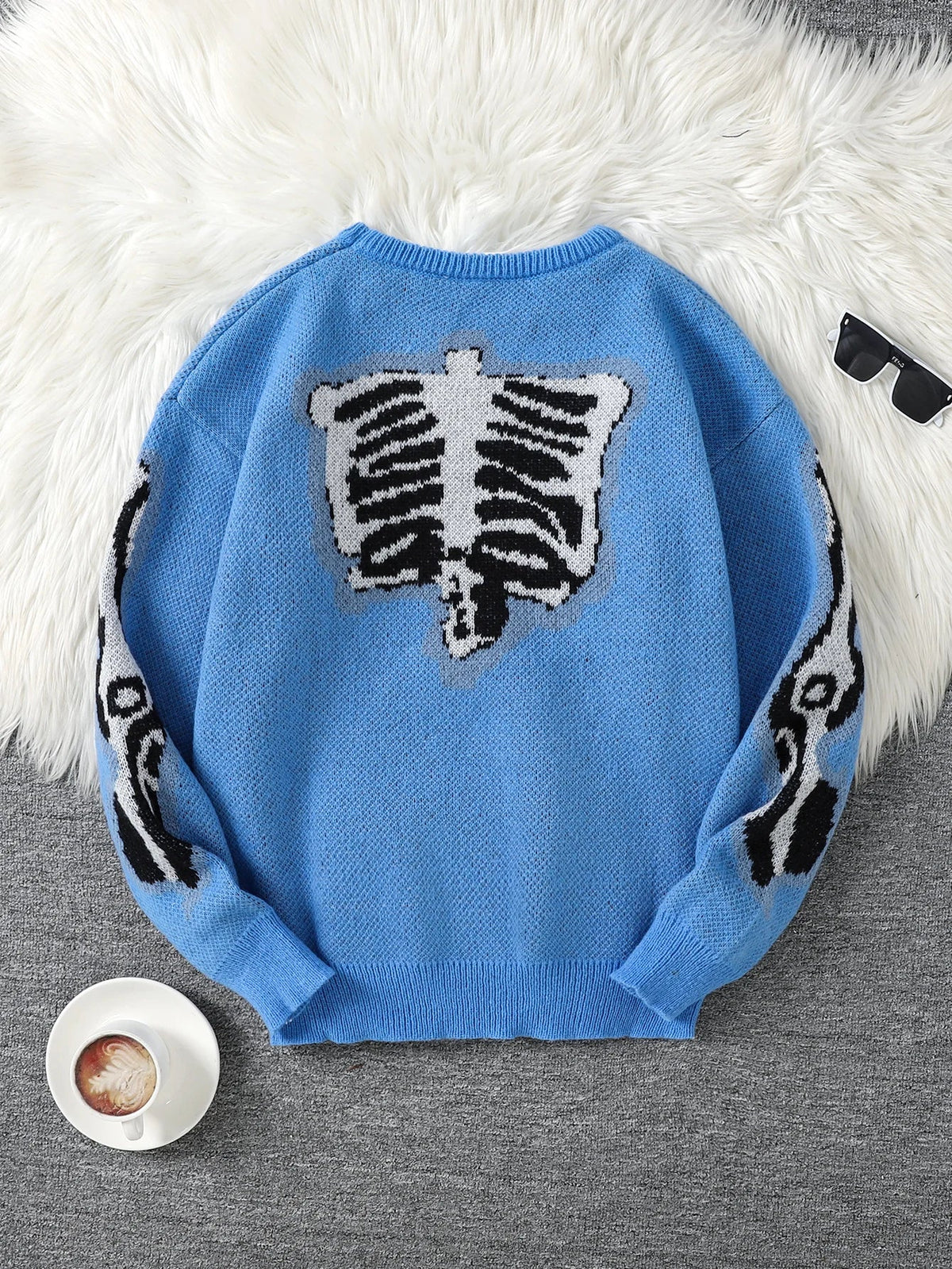 Steven - Suéter con Patrón Mariposa Jacquard Cuello Redondo Casual Hombre