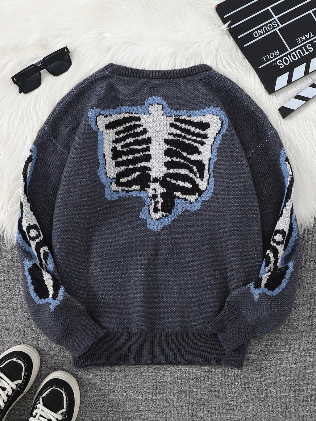Steven - Suéter con Patrón Mariposa Jacquard Cuello Redondo Casual Hombre