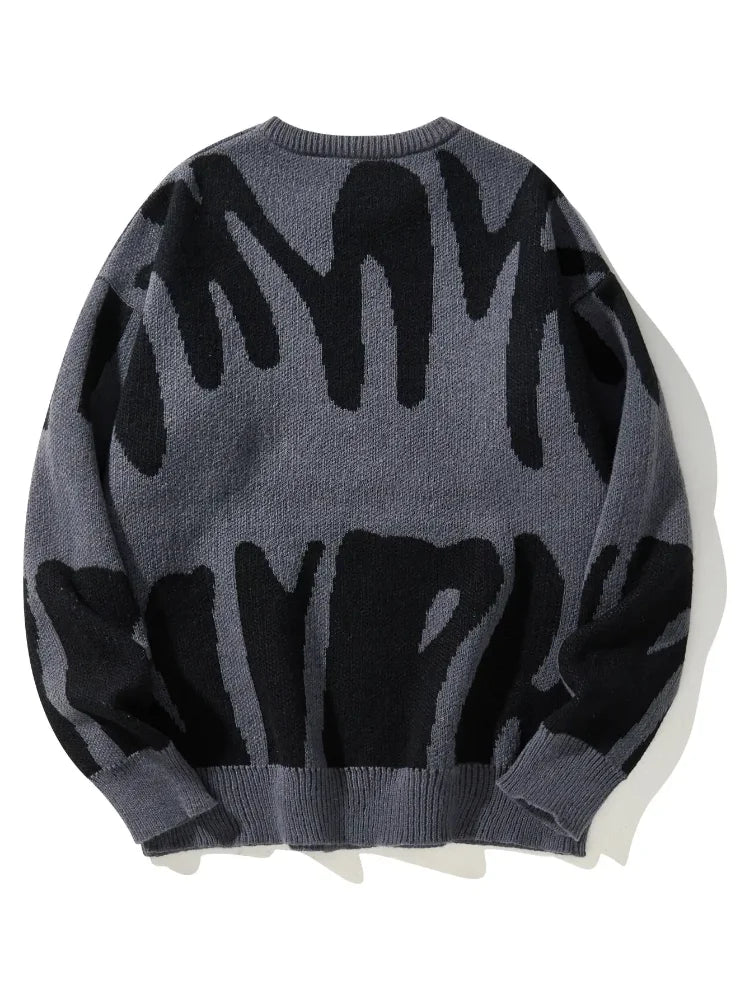Leo - Suéter con Patrón Jacquard Irregular Cuello Redondo Hombre