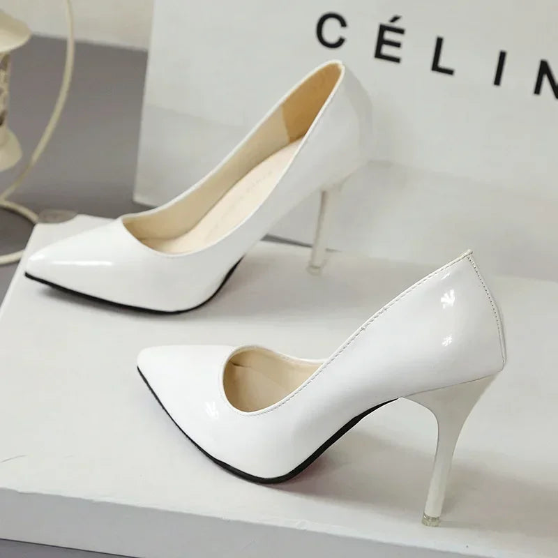 Triana - Zapatos Tacón Alto Stiletto Mujer Punta Afilada Charol Boda Fiesta