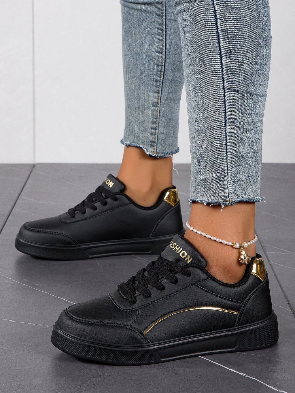 Irene - Zapatillas Baasploa Cuero Plataforma Sneakers Casuales Antideslizantes Mujer