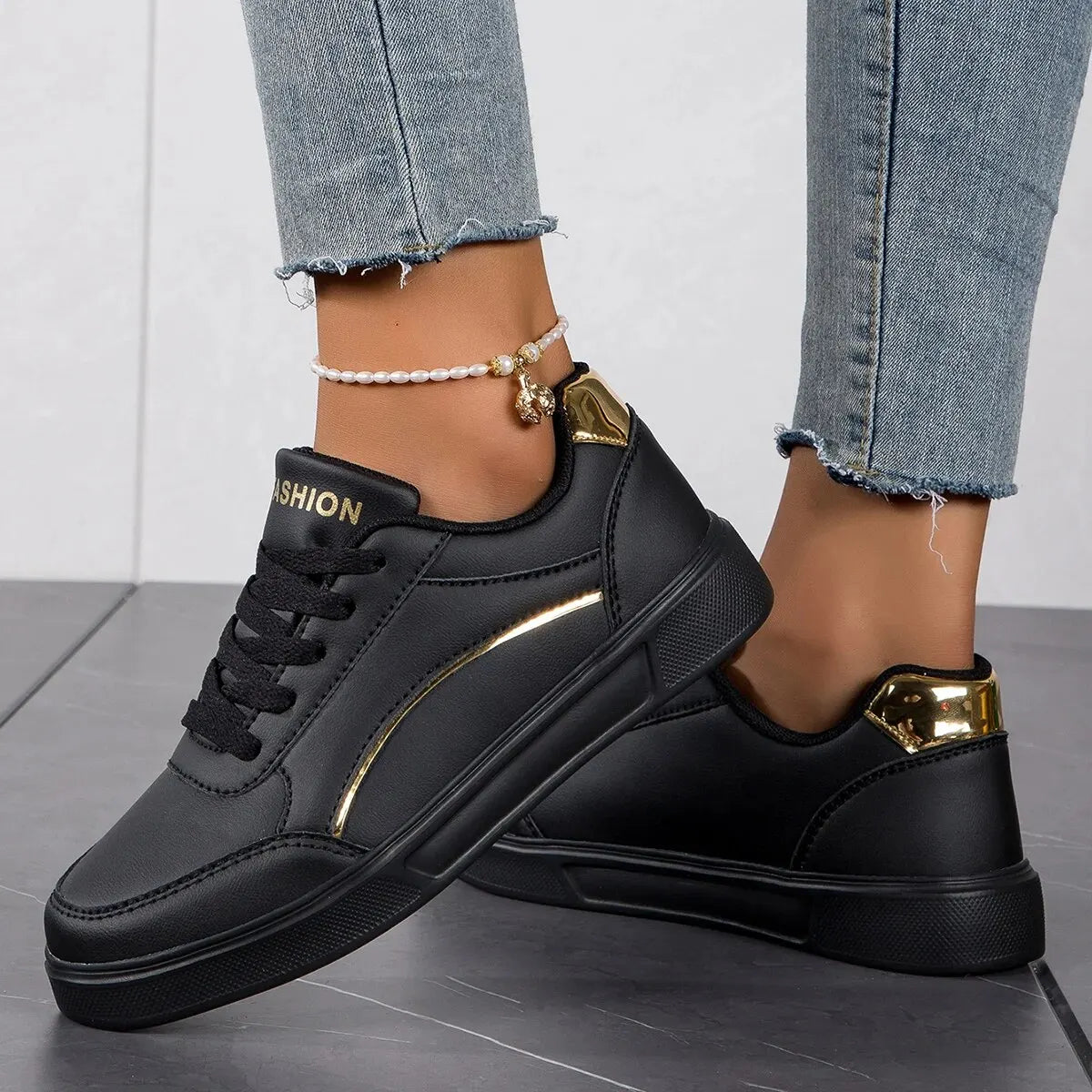 Irene - Zapatillas Baasploa Cuero Plataforma Sneakers Casuales Antideslizantes Mujer