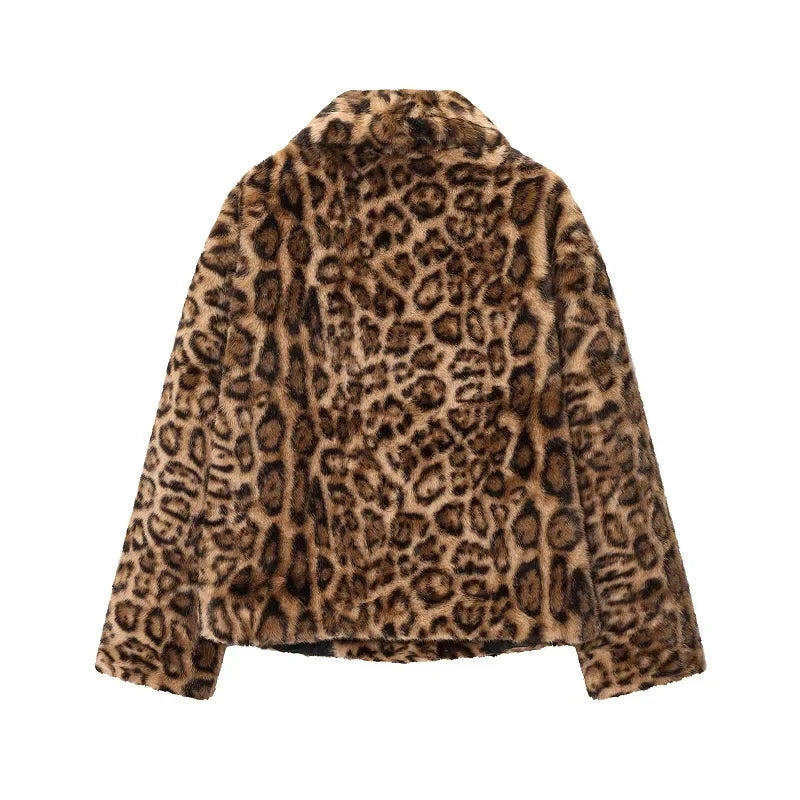 Lorena - Abrigo Faux Fur Plush Estilo Fluffy Otoño Invierno Mujer