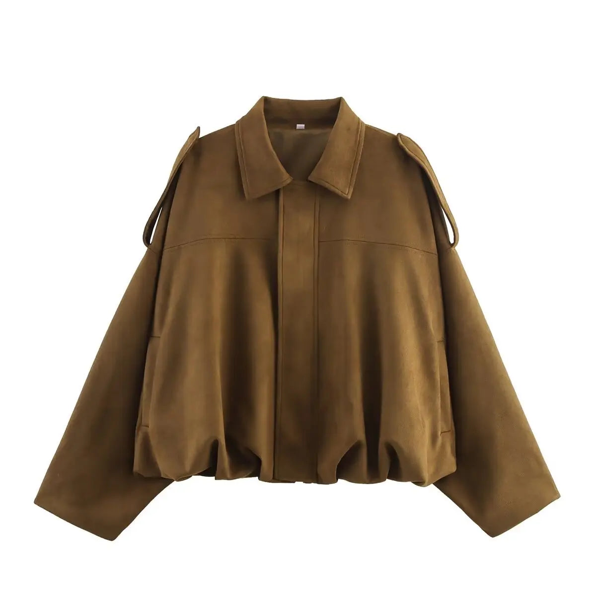 Africa - Chaqueta Suede Retro con Cremallera Estilo Street Fashion Mujer