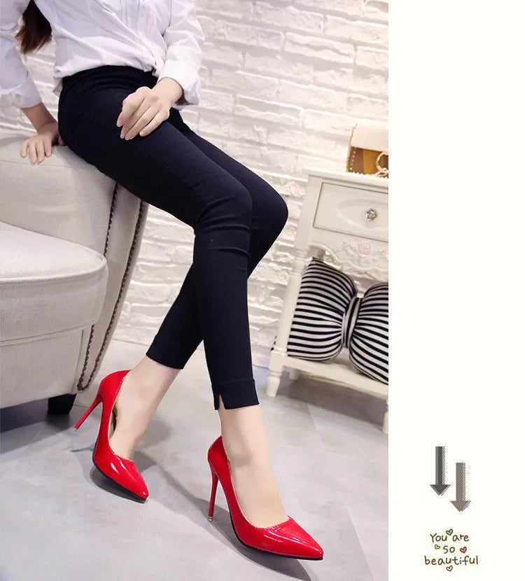 Triana - Zapatos Tacón Alto Stiletto Mujer Punta Afilada Charol Boda Fiesta