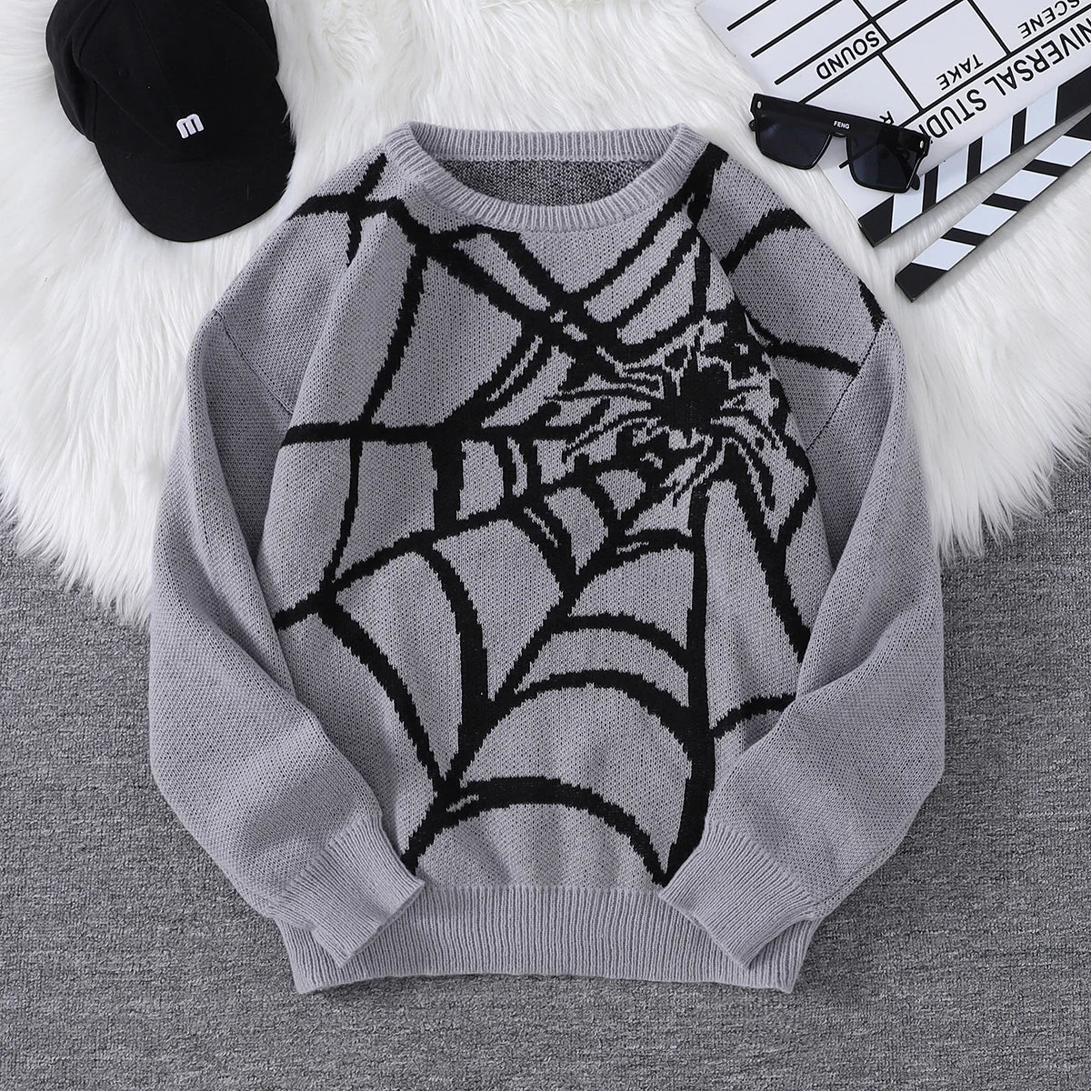 Pablo - Suéter con Patrón Spider Web Jacquard Cuello Redondo Hombre